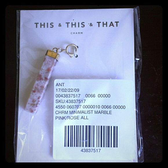 Anthropologie Pink Marble Keychain Fob Purse Charm - Picture 5 of 5